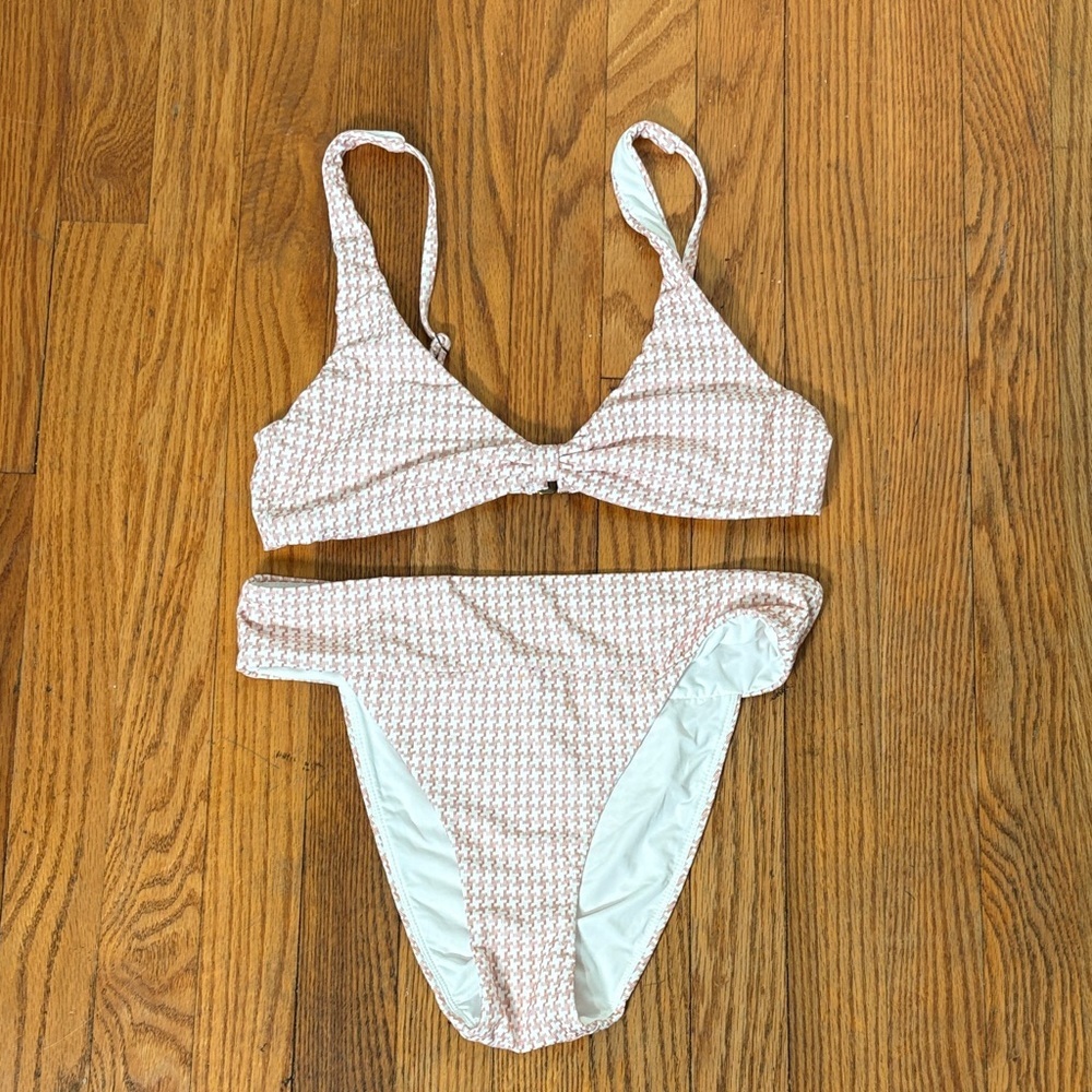 Andie Bikini Set Amor Top Wide-Band Cheeky Bikini Bottom Koi Pink‎ size S NWOT